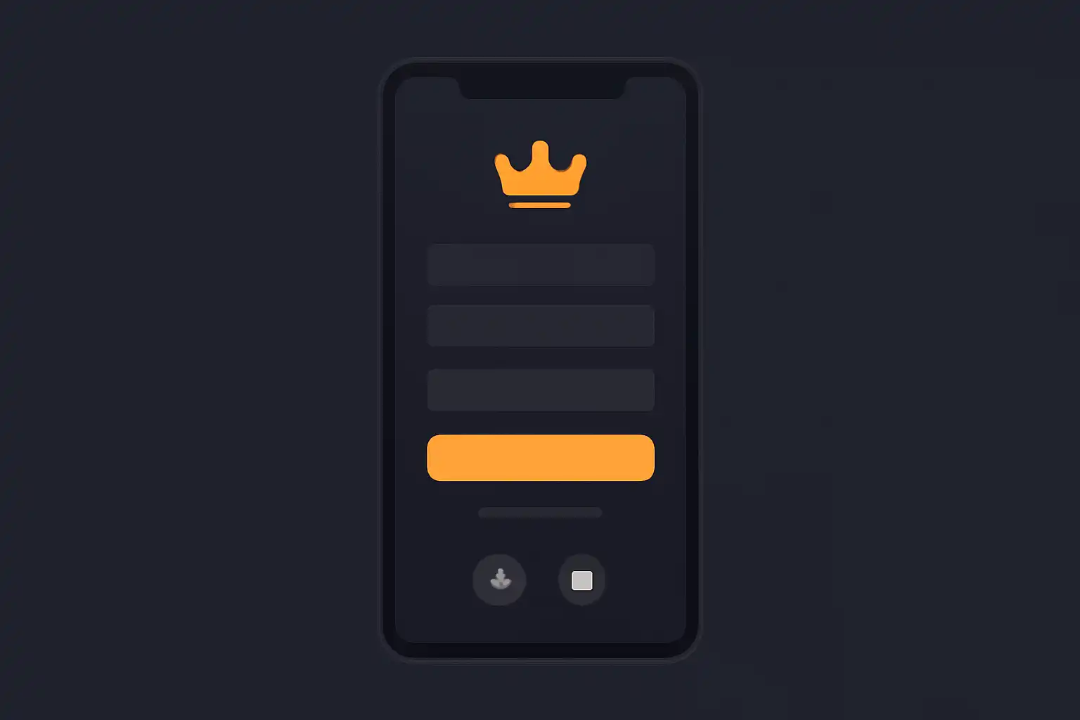 Detail screen: creating an account, mobile screen, Raja Game
